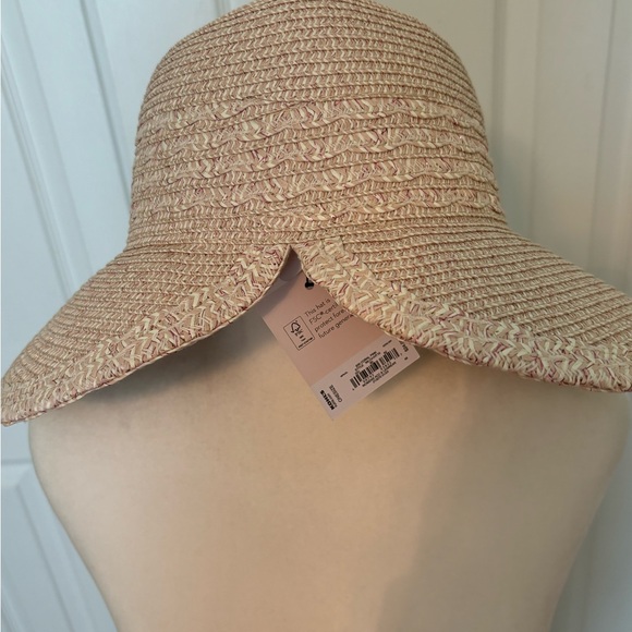 NEW * LAUREN CONRAD Dusty Pink Woven Sun Hat OS - Picture 6 of 7